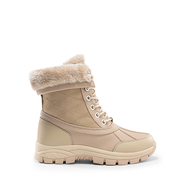 [FuzzyGo Bold] Splash-proof Snow Boots - NUDE - 3