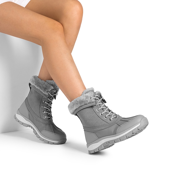 [FuzzyGo Bold] Splash-proof Snow Boots - LIGHT GREY - 2