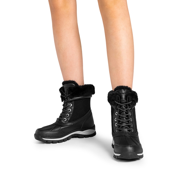 [FuzzyGo Bold] Splash-proof Snow Boots - BLACK - 1