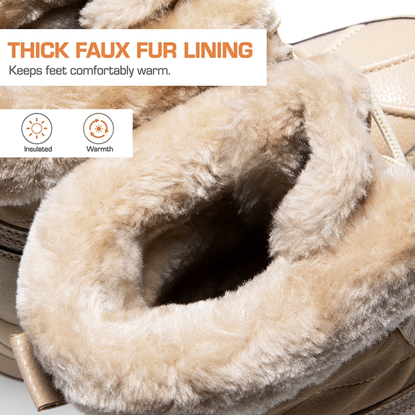 [FuzzyGo Bold] Splash-proof Snow Boots - NUDE - 6
