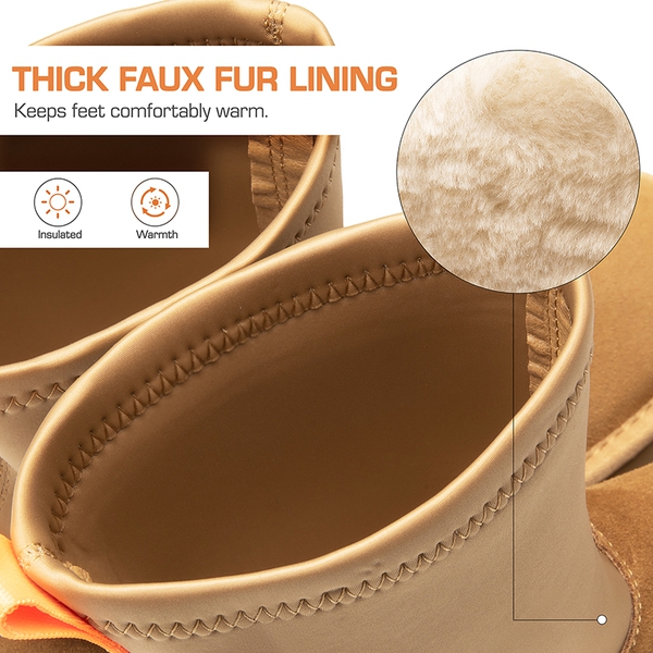 [FuzzyChic  Sock-Top Platform] Mid-calf Snow Boots - CHESTNUT - 6