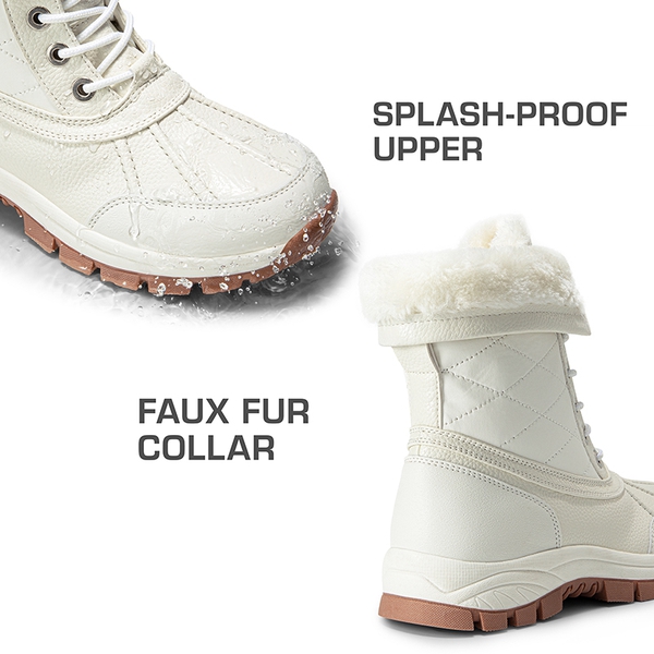 [FuzzyGo Bold] Splash-proof Snow Boots - BEIGE - 4