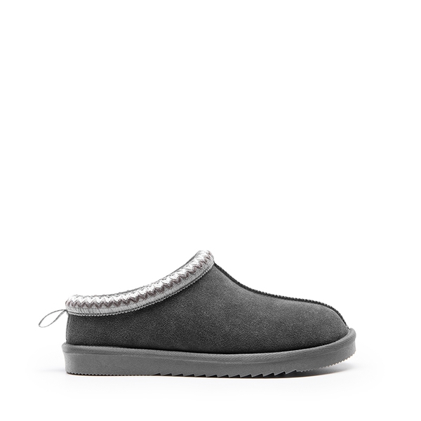 [FuzzyEasy Men's  Slip-on] Suede Fur Slippers - GREY - 3