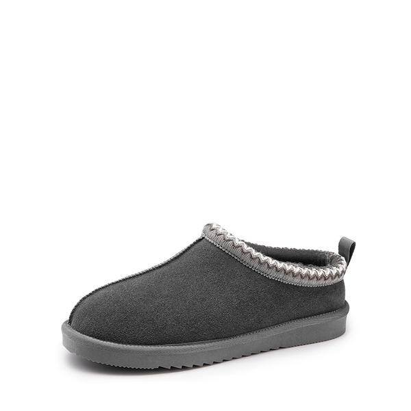 [FuzzyEasy Men's  Slip-on] Suede Fur Slippers - GREY -  0