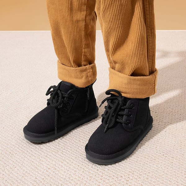 [FuzzyGo Kid's  Cozy] Snow Ankle Boots - BLACK - 3