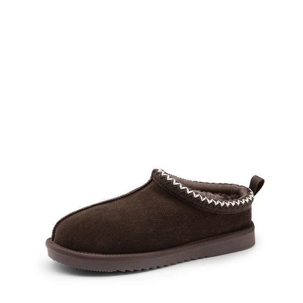[FuzzyEasy Men's  Slip-on] Suede Fur Slippers - BROWN -  0