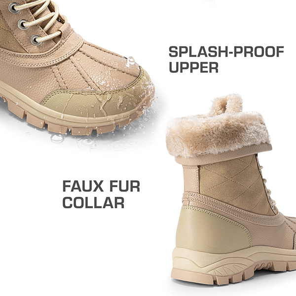 [FuzzyGo Bold] Splash-proof Snow Boots - NUDE - 4