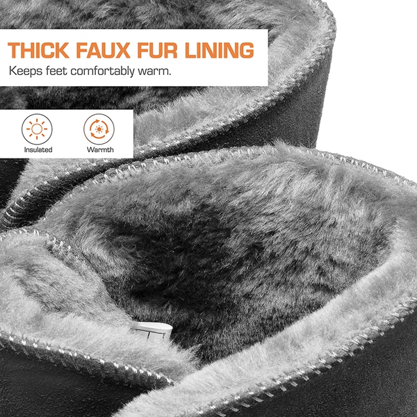 [FuzzyChic Bow] Suede Mid-calf Snow Boots - GREY - 6