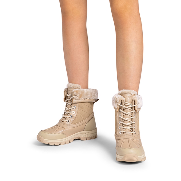[FuzzyGo Bold] Splash-proof Snow Boots - NUDE - 1