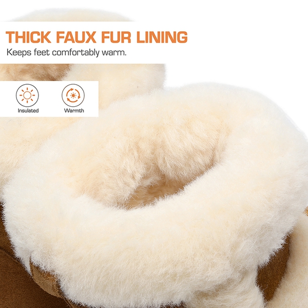 [FuzzyChic  Plush Platform] Thick-soled Fluffy Snow Boots - CHESTNUT - 6