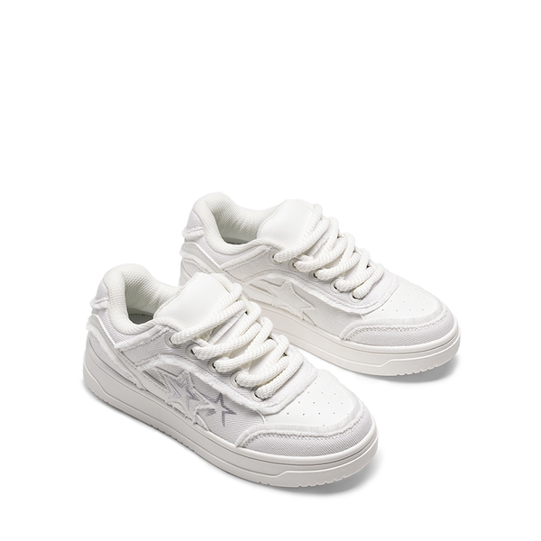 [Rube] Denim Casual Fashion Sneakers - WHITE - 7