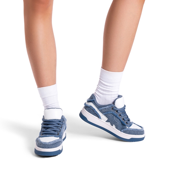 [Rube] Denim Casual Fashion Sneakers - BLUE - 1