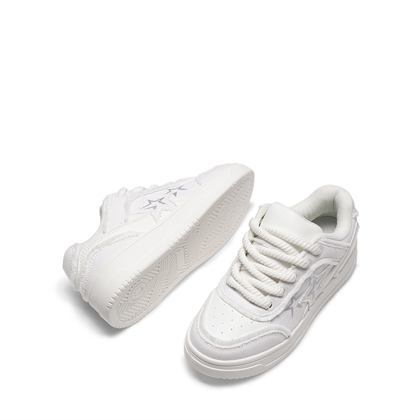 [Rube] Denim Casual Fashion Sneakers - WHITE - 6
