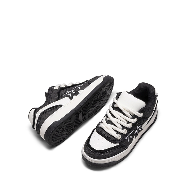 [Rube] Denim Casual Fashion Sneakers - BLACK - 6