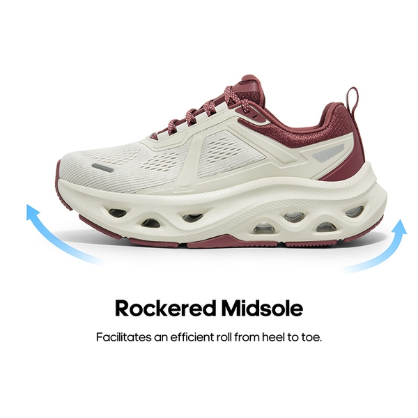 [MovePropel] Women's Comfortable Lifestyle Sneakers - BEIGE/BURGUNDY - 5