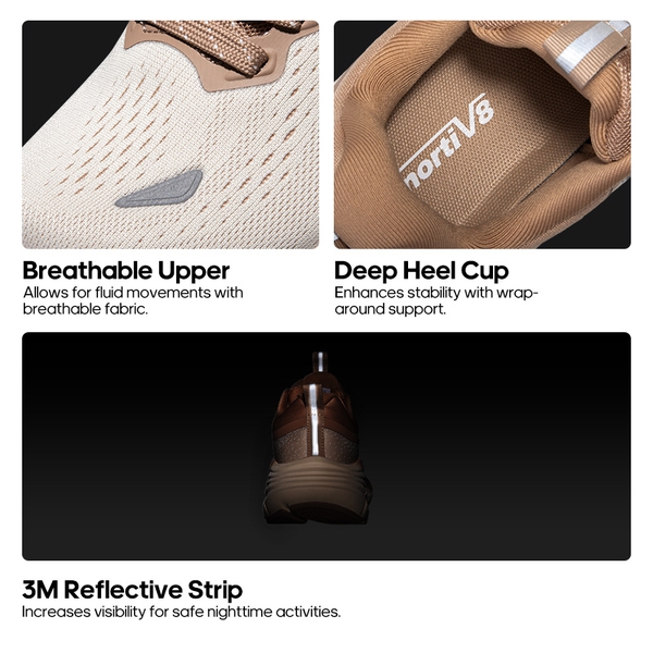 [ActiveBreeze] Women's Comfortable Mesh Running Shoes - BEIGE/KHAKI - 7