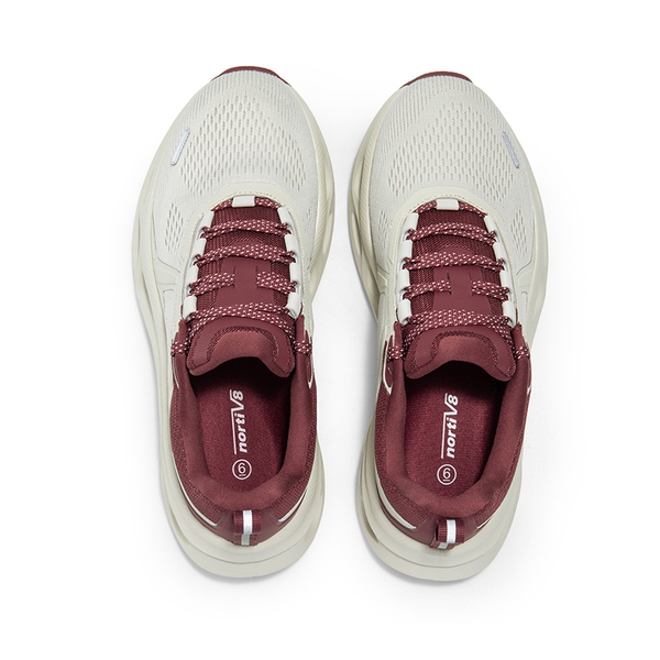[MovePropel] Women's Comfortable Lifestyle Sneakers - BEIGE/BURGUNDY - 4