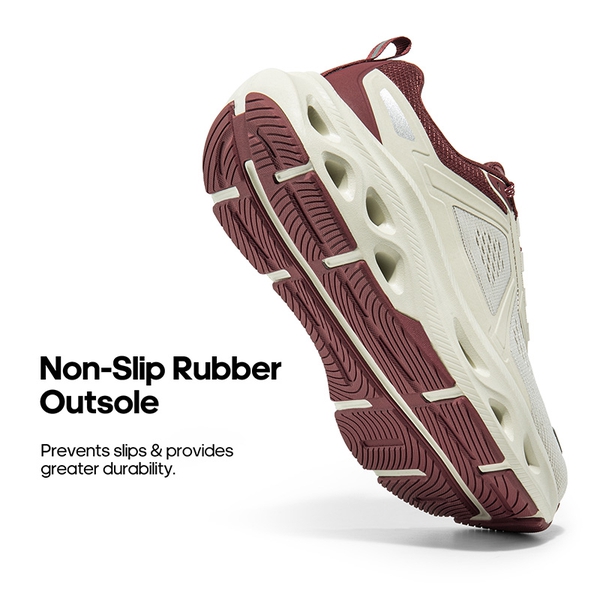 [MovePropel] Women's Comfortable Lifestyle Sneakers - BEIGE/BURGUNDY - 2