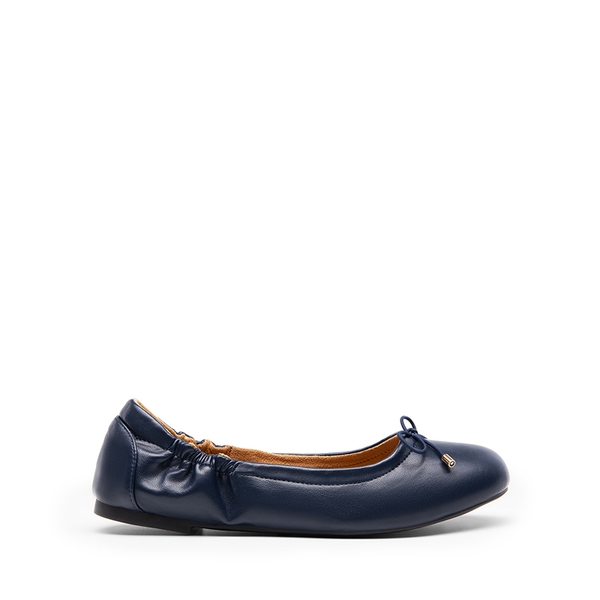Slip-On Bow Ballet Flats - NAVY - 3