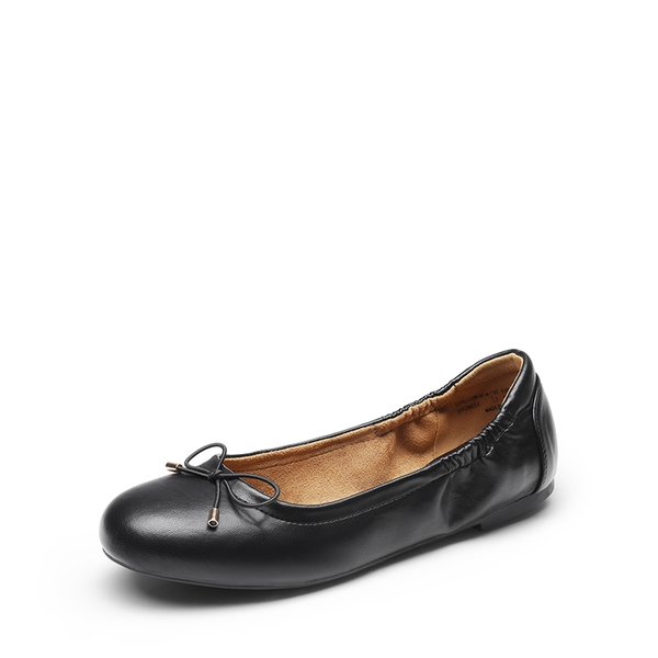 Slip-On Bow Ballet Flats - BLACK -  0