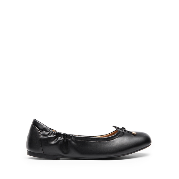 Slip-On Bow Ballet Flats - BLACK - 3