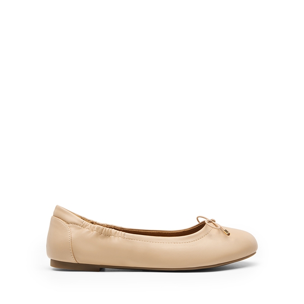 Slip-On Bow Ballet Flats - NUDE - 3