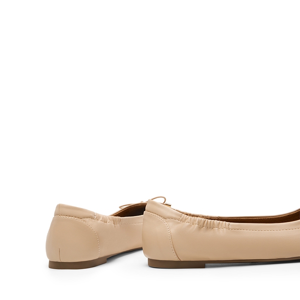 Slip-On Bow Ballet Flats - NUDE - 6