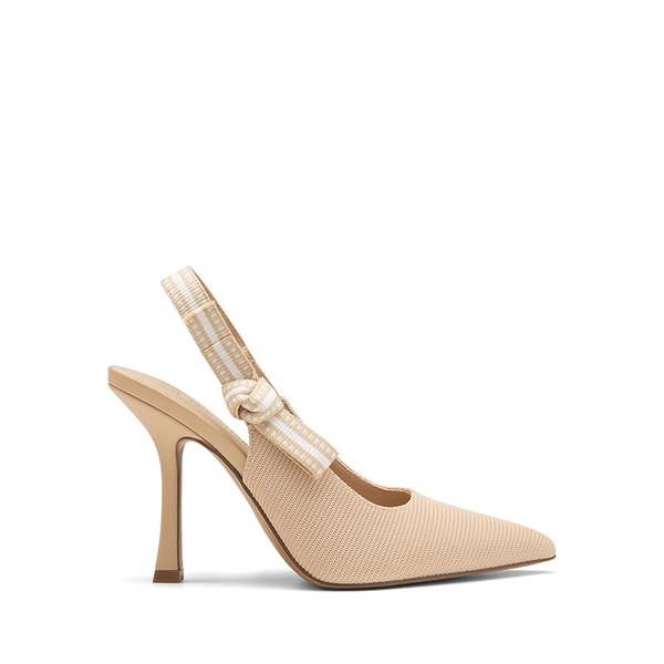 Slingback Pointed Toe Stiletto Pumps - NUDE - 3