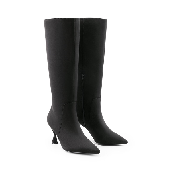 Pointed Toe Stiletto Knee-high Boots - BLACK-SUEDE - 5