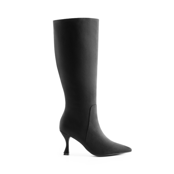 Pointed Toe Stiletto Knee-high Boots - BLACK-SUEDE - 3