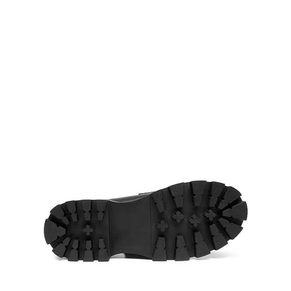 Supportive Chunky Penny Loafers - BLACK-PU - 5