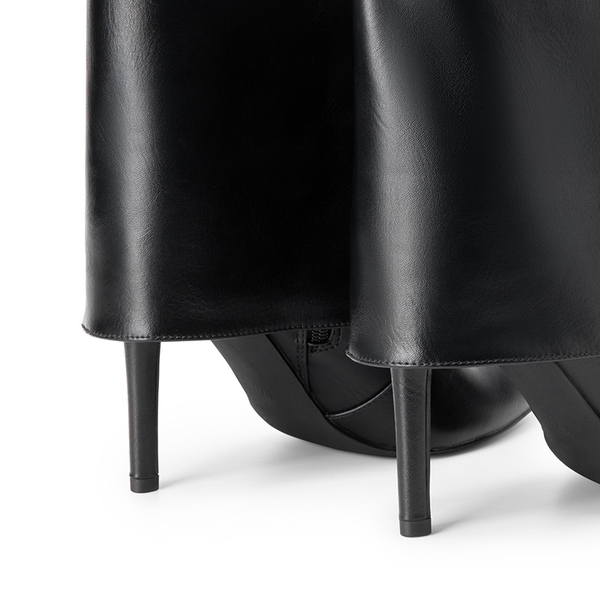 Stiletto Fold-Over Mid-calf Boots - BLACK - 5