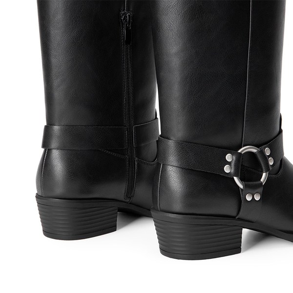 Cowgirl Knee-high Boots - BLACK - 5