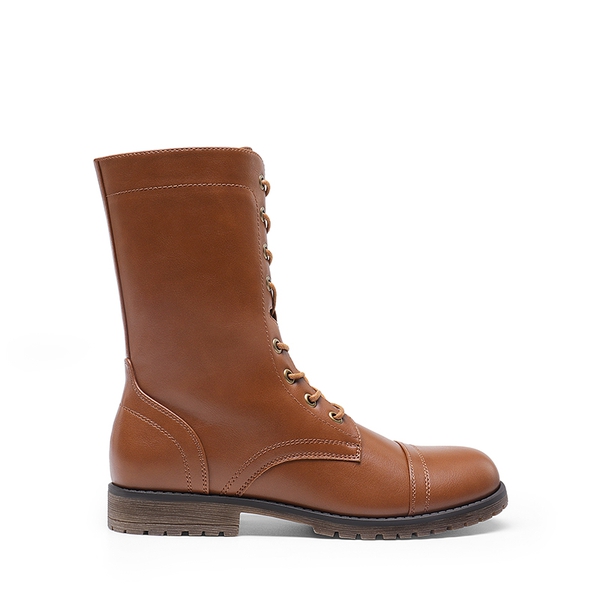  Combat Mid-calf Boots - BROWN - 3