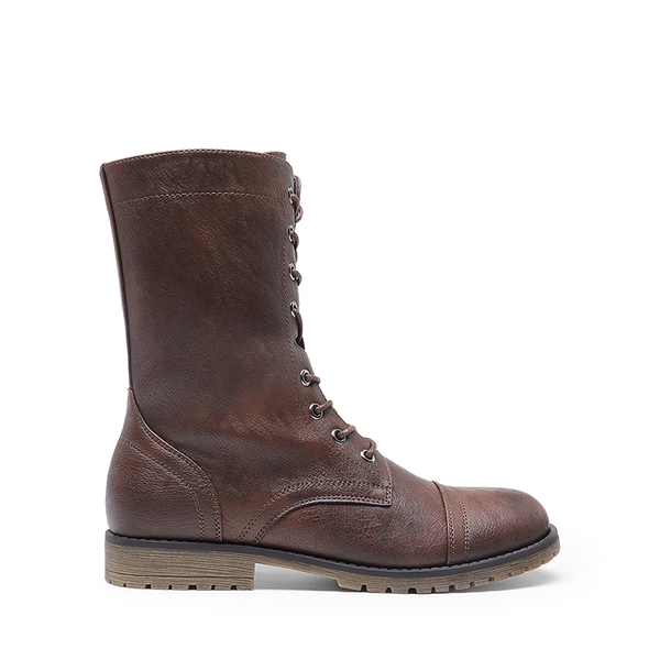  Combat Mid-calf Boots - BURGUNDY - 3