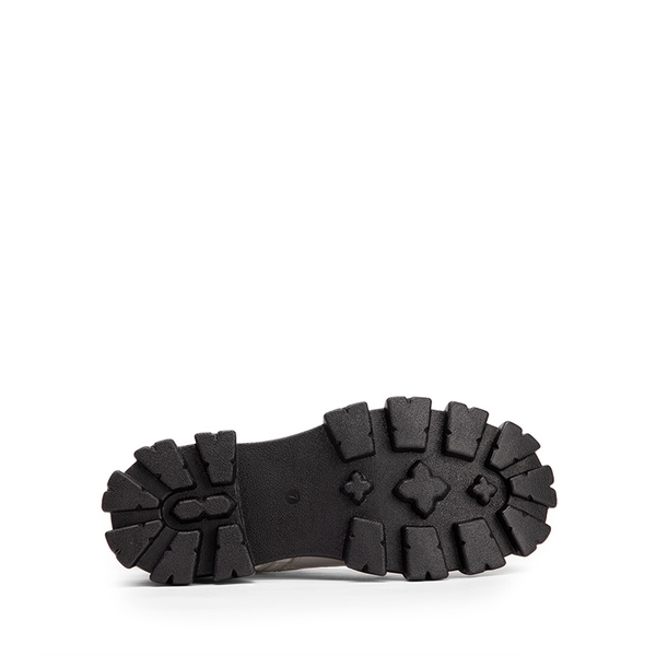 Chunky Lace-up Ankle Boots  - WHITE BLACK - 5