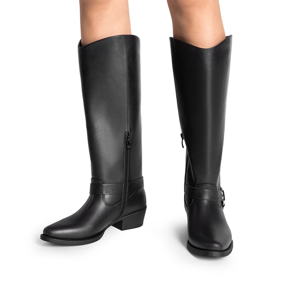Cowgirl Knee-high Boots - BLACK - 1