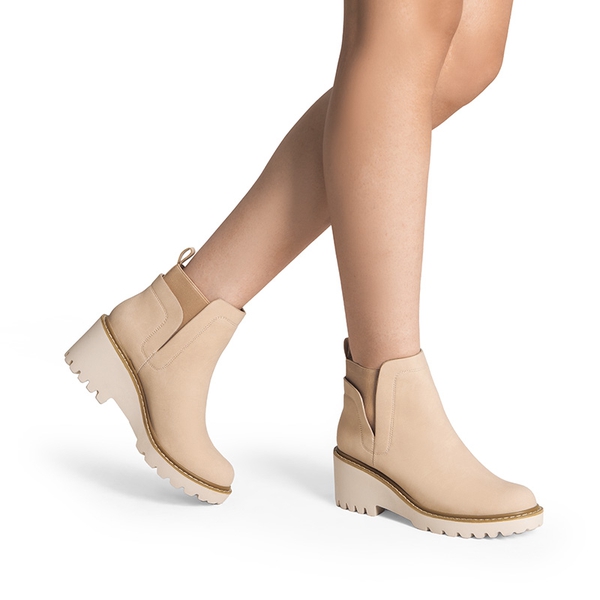  Lug Outsole Pull-On Chelsea Boots  - NUDE-NUBUCK - 2