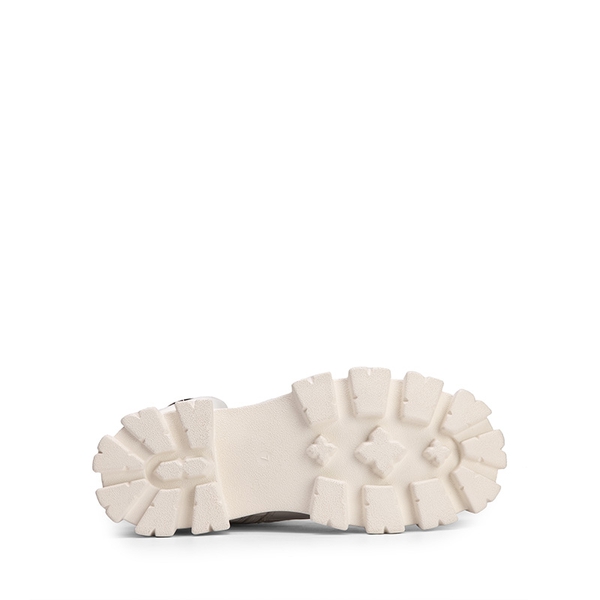 Chunky Lace-up Ankle Boots  - WHITE - 5