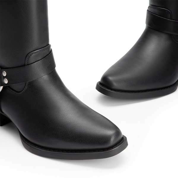 Cowgirl Knee-high Boots - BLACK - 4