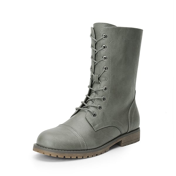  Combat Mid-calf Boots - GREY -  0