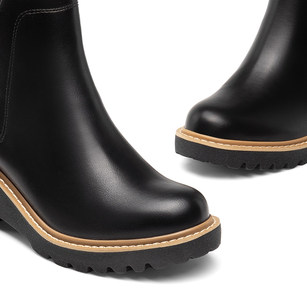  Lug Outsole Chelsea Boots  - BLACK-PU - 5