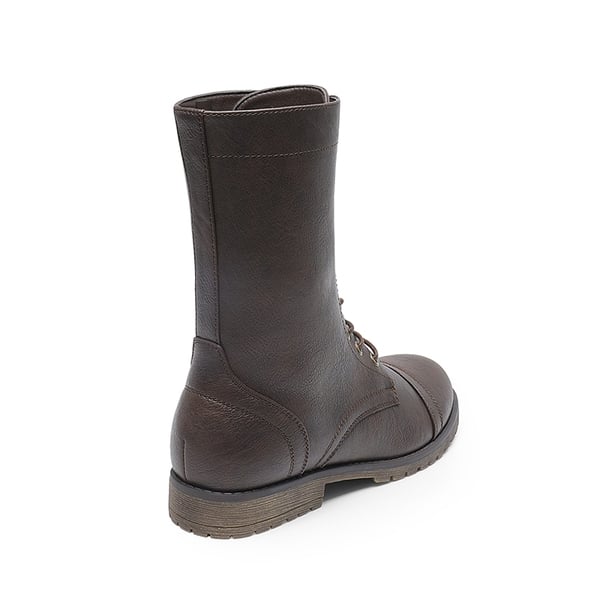  Combat Mid-calf Boots - DARK BROWN - 4