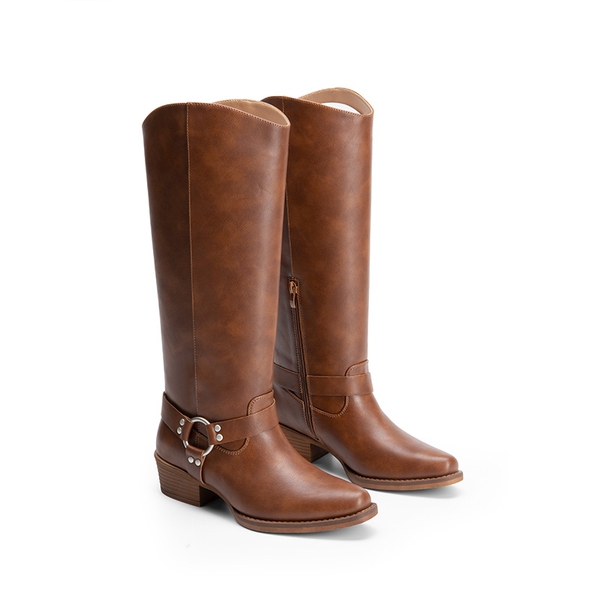 Cowgirl Knee-high Boots - WHISKY - 3