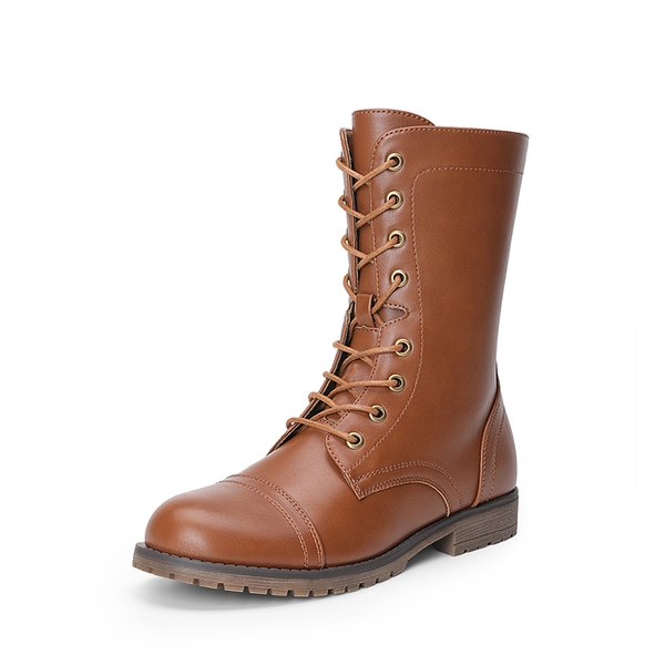  Combat Mid-calf Boots - BROWN -  0