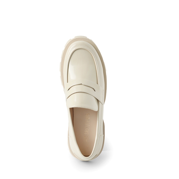 Supportive Chunky Penny Loafers - BEIGE-PAT - 4