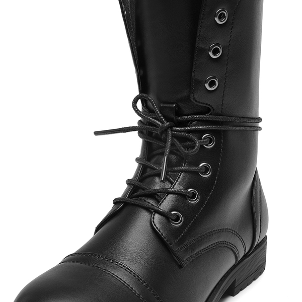  Combat Mid-calf Boots - BLACK - 6