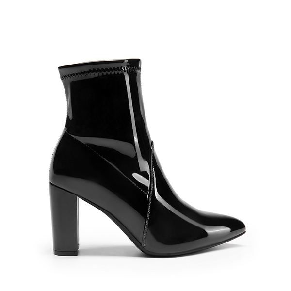 Chic Chunky Heel Ankle Boots - BLACK - 3