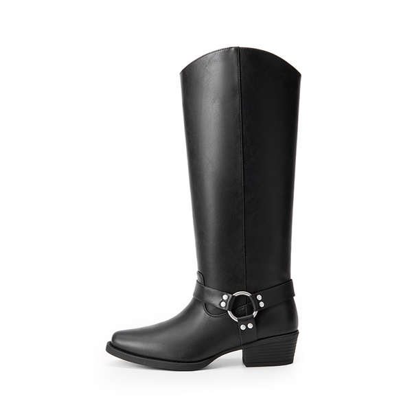 Cowgirl Knee-high Boots - BLACK - 7