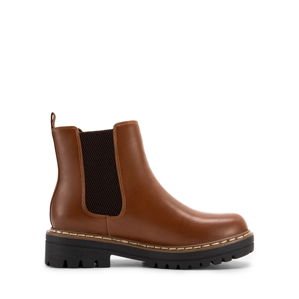 Lug Sole Chelsea Boots - BROWN - 3